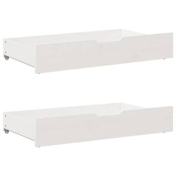 Under-Bed Drawers 2 pcs White | Solid Wood Pine 90x55x16 cm