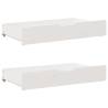 Under-Bed Drawers 2 pcs White | Solid Wood Pine 90x55x16 cm