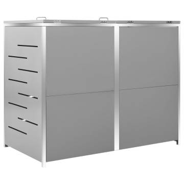 Double Wheelie Bin Shed - Sturdy Stainless Steel | HipoMarket