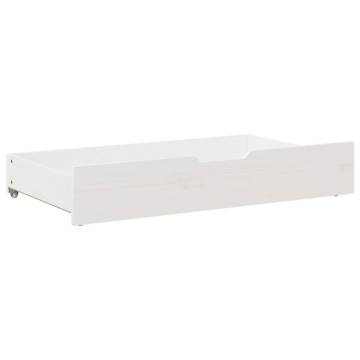 Under-Bed Drawers 2 pcs White | Solid Wood Pine 90x55x16 cm