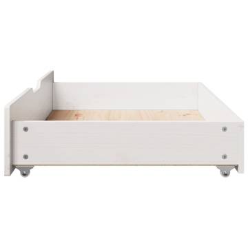 Under-Bed Drawers 2 pcs White | Solid Wood Pine 90x55x16 cm