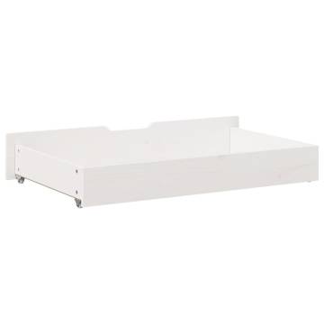 Under-Bed Drawers 2 pcs White | Solid Wood Pine 90x55x16 cm