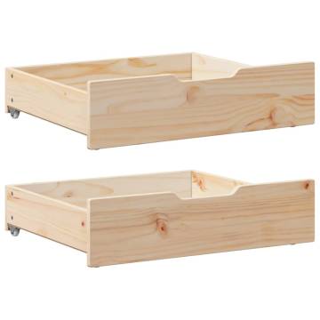 Under-Bed Drawers with Wheels - Solid Wood Pine Storage Solution