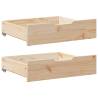  Under-Bed Drawers with Wheels 2 pcs 75x55x16 cm Solid Wood Pine Colour natural Size 75 x 55 x 16 cm Number of 1 