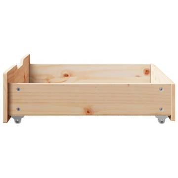 Under-Bed Drawers with Wheels - Solid Wood Pine Storage Solution