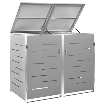 Double Wheelie Bin Shed - Sturdy Stainless Steel | HipoMarket