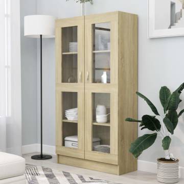 Vitrine Cabinet Sonoma Oak 82.5x30.5x150 cm | Stylish Storage Solution