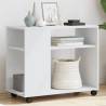  Side Table with Wheels White 70x35x60 cm Engineered Wood Colour white Quantity in Package 1 