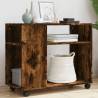  Side Table with Wheels Smoked Oak 70x35x60 cm Engineered Wood Colour smoked oak Quantity in Package 1 