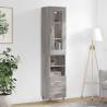 Highboard Grey Sonoma 34.5x34x180 cm Engineered Wood Colour grey sonoma Quantity in Package 1 Model 2 drawers 2 shelves 