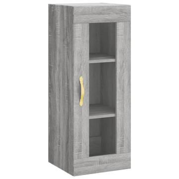 Stylish Highboard Grey Sonoma | 34.5x34x180 cm | Hipomarket