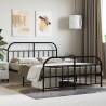 Metal Bed Frame with Headboard and Footboard Black 140x190 cm Colour black Size 140 x 190 cm Model with headboard & footboard 