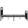 Metal Bed Frame with Headboard & Footboard - Black 140x190 cm