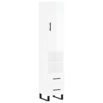 Highboard High Gloss White Storage - Stylish & Durable