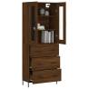 Stylish Highboard in Brown Oak - 69.5x34x180 cm