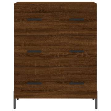 Stylish Highboard in Brown Oak - 69.5x34x180 cm