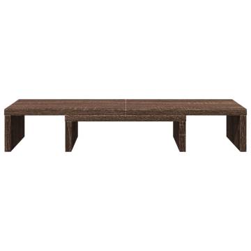 Adjustable Brown Oak Monitor Stand | View in Comfort & Style