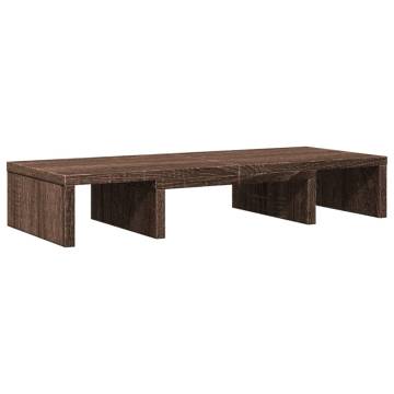 Adjustable Brown Oak Monitor Stand | View in Comfort & Style