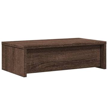 Monitor Stand with Drawers - Brown Oak - 50x27x15 cm