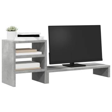 Monitor Stand with Desk Organiser | Concrete Grey - HipoMarket