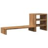 Monitor Stand with Desk Organiser - Artisian Oak Finish