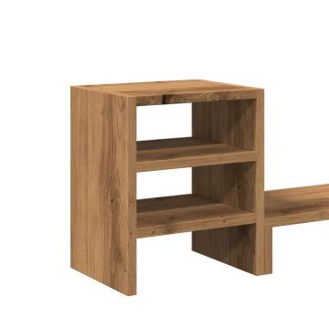 Monitor Stand with Desk Organiser - Artisian Oak Finish