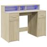 Desk with LED Lights - Sonoma Oak 120x55 cm | Hipomarket