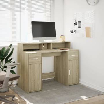 Desk with LED Lights - Sonoma Oak 120x55 cm | Hipomarket