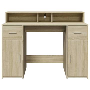 Desk with LED Lights - Sonoma Oak 120x55 cm | Hipomarket