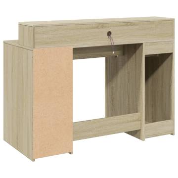 Desk with LED Lights - Sonoma Oak 120x55 cm | Hipomarket