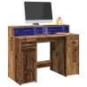  Desk with LED Lights Old Wood 120x55x91 cm Engineered Wood Colour old wood Size 120 x 55 x 91 cm 