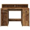 Stylish Desk with LED Lights - Old Wood | HipoMarket