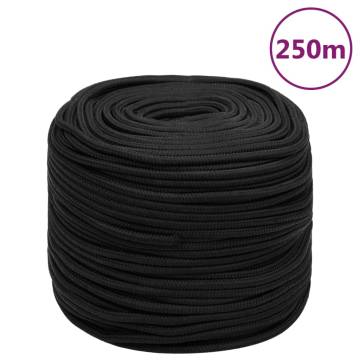 Boat Rope Full Black 10mm 250m - Durable Polypropylene