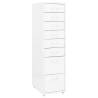 Mobile File Cabinet White - 8 Drawer Metal Organizer