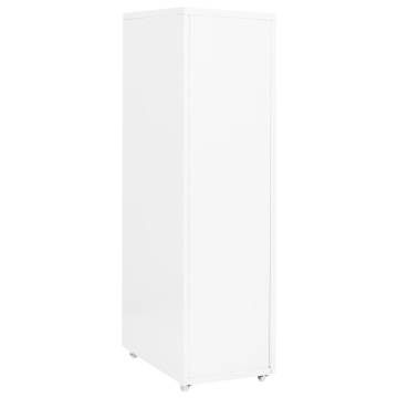 Mobile File Cabinet White - 8 Drawer Metal Organizer