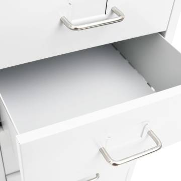 Mobile File Cabinet White - 8 Drawer Metal Organizer