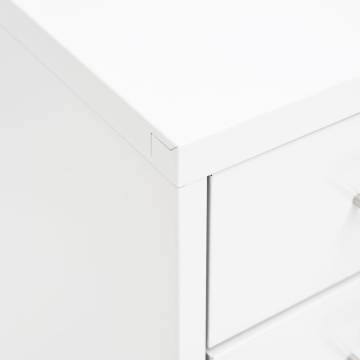 Mobile File Cabinet White - 8 Drawer Metal Organizer