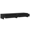 Monitor Stand with Drawers - Black | 100x27x15 cm