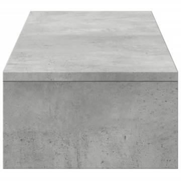 Monitor Stand with Drawers - Concrete Grey 100x27 cm | HipoMarket