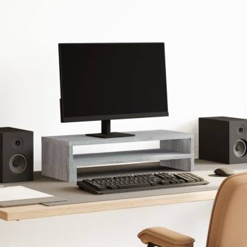 Monitor Stand Grey Sonoma | Engineered Wood - HipoMarket