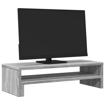 Monitor Stand Grey Sonoma | Engineered Wood - HipoMarket