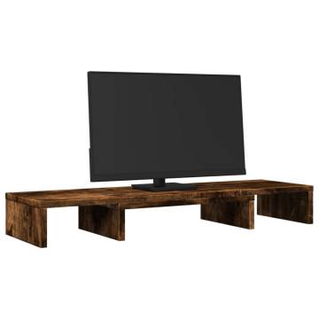 Adjustable Monitor Stand Riser - Smoked Oak | Hipomarket