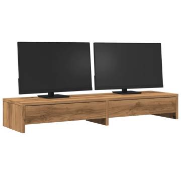 Monitor Stand with Drawers - Artisian Oak 100x27x15 cm