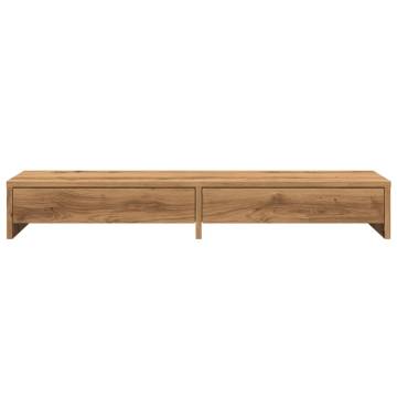 Monitor Stand with Drawers - Artisian Oak 100x27x15 cm