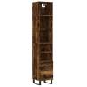 Stylish Smoked Oak Highboard | 34.5x34x180 cm | Durable Design