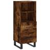 Stylish Smoked Oak Highboard | 34.5x34x180 cm | Durable Design