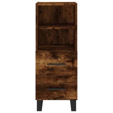 Stylish Smoked Oak Highboard | 34.5x34x180 cm | Durable Design