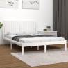 Bed Frame White Solid Wood 150x200 cm King Size Colour white Size 150 x 200 cm 