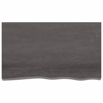 Wall Shelf Dark Brown - Solid Oak Wood | Hipo Market