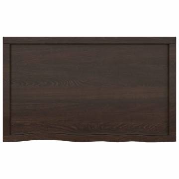 Wall Shelf Dark Brown - Solid Oak Wood | Hipo Market